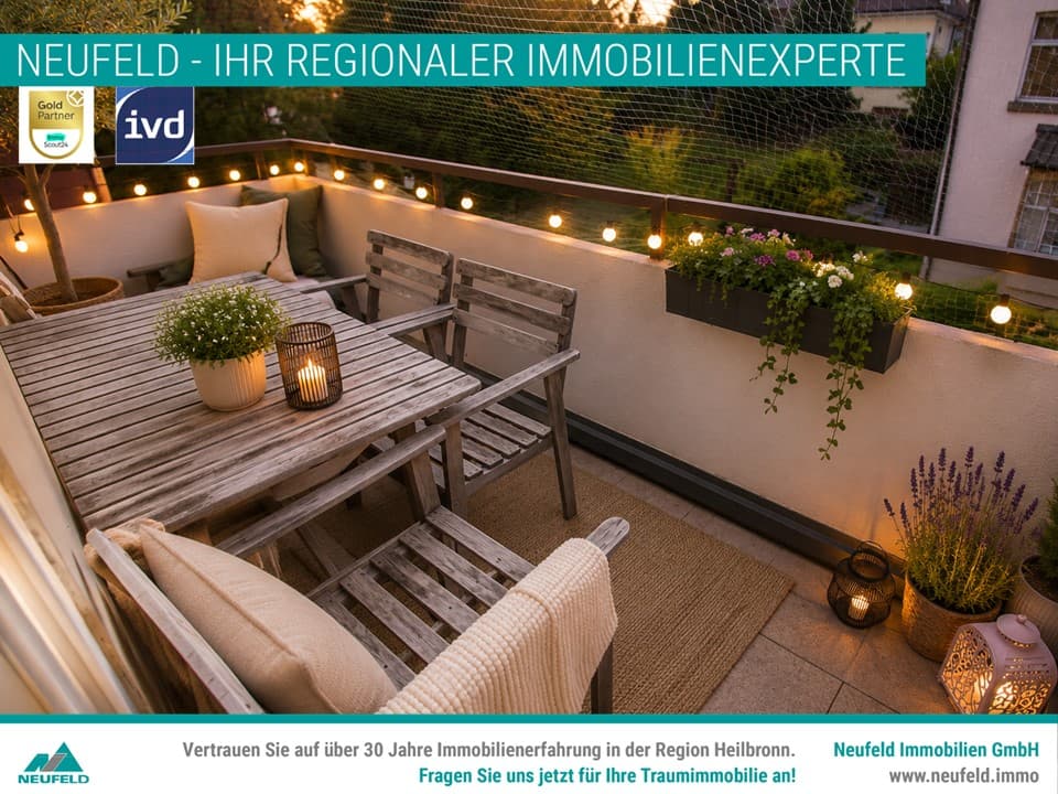 Helle Wohnung mit Südbalkon im Zentrum von Heilbronn zu verkaufen!