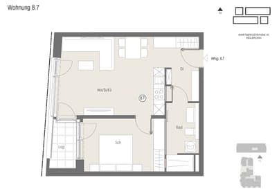 Möblierte 2-Zimmer Wohnung mit schöner Loggia zu vermieten! — Bild 9